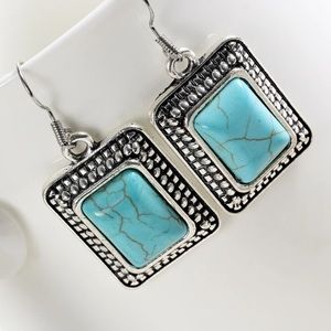 Simulated Turquoise Earrings